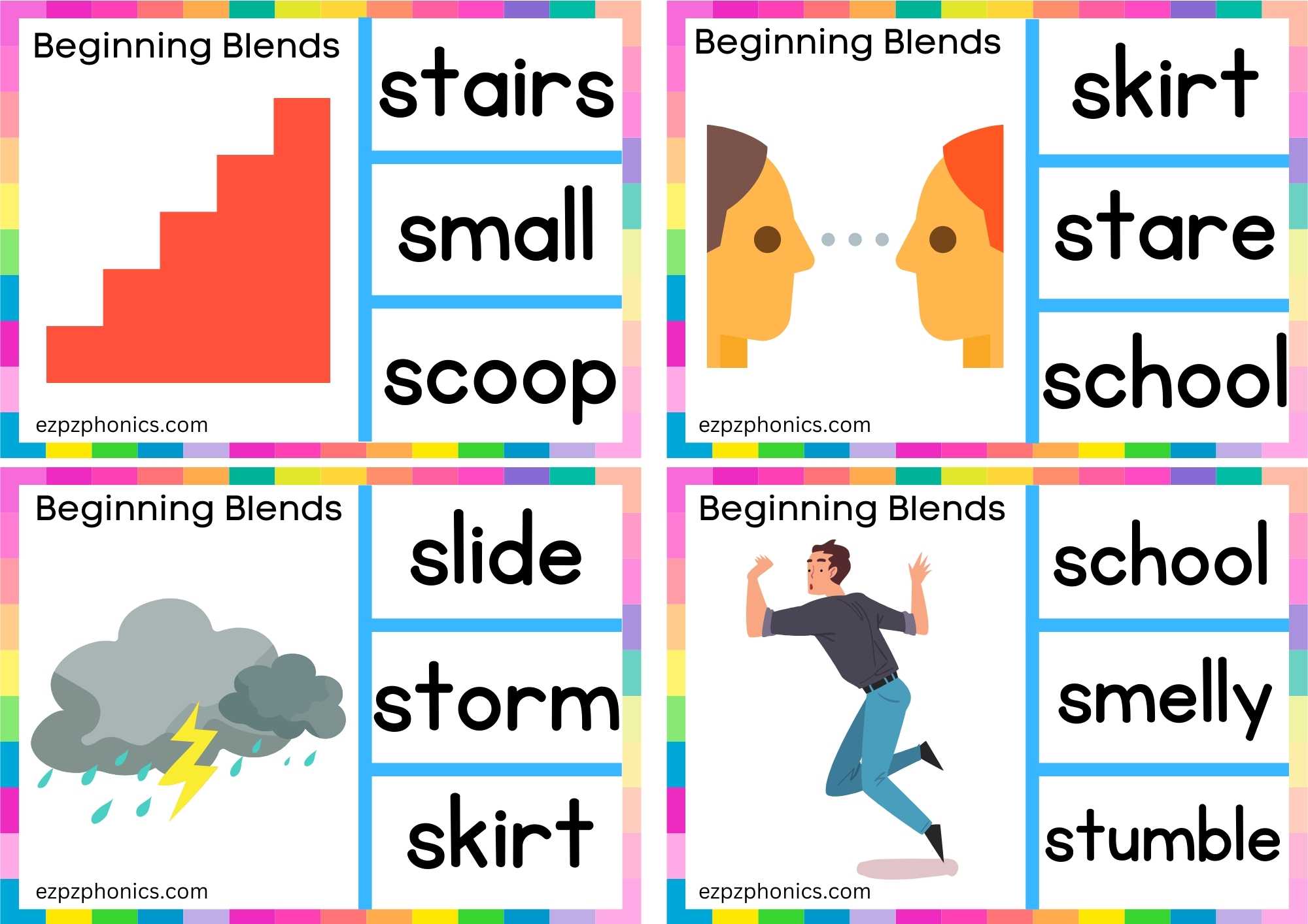 ST Beginning Blends Clip Cards Look At The Image And Clip The Correct Word Set 2
